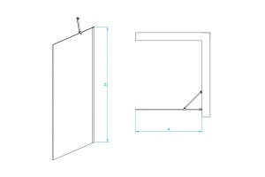 Душевая перегородка RGW Walk In 100х195 черная стекло прозрачное - 2