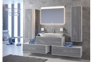 Шкаф-пенал Aqwella 5 stars Genesis 35 миллениум серый - 3