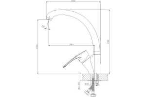 Смеситель для кухонной мойки Rossinka  хром (T40-23) - 2