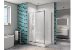 Душевой уголок BelBagno Due 120x90 профиль хром стекло прозрачное - 2