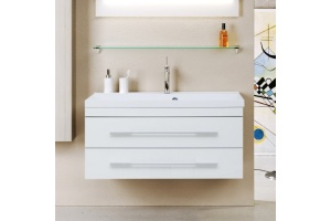 Тумба с раковиной Aquanet Верона 100 подвесная белая