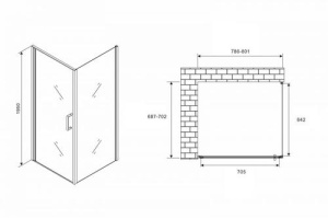 Душевой уголок Abber Sonnenstrand 80х70 черный, матовый (AG04080B-S70B) - 3