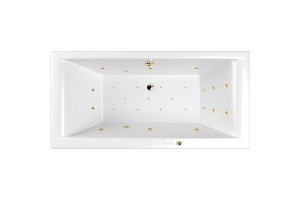 Ванна акриловая WHITECROSS Savia Duo Ultra 170x80 с гидромассажем белый - золото