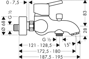 Смеситель Hansgrohe Talis S 32420000 для ванны с душем - 2