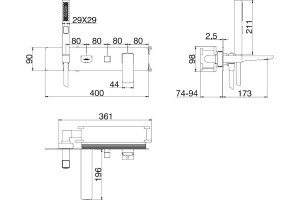 Смеситель для ванны с душем Allen Brau Infinity хром - 2