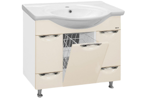 Жасмин - 95 Тумба 2 ящ.+ Б/К  бежевая эмаль