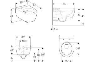 Чаша для унитаза подвесного Geberit iCon 204060000 - 3