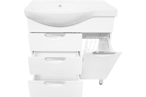 Тумба с раковиной Style Line Жасмин 82 R белая, с бельевой корзиной - 3