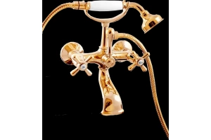 Смеситель для ванны с душем Rav Slezak Morava retro золото