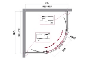 Душевой уголок BelBagno Uno 90х90 черный, матовый (UNO-195-R-2-90-C-NERO) - 2