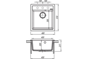 Мойка кухонная Florentina Липси 460 жасмин - 2