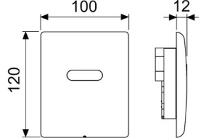 Кнопка смыва TECE Planus Urinal 220/12 V 9242353 хром - 2
