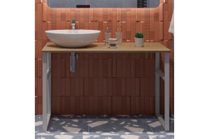 Консоль DIWO Элиста 120 светлое дерево, с раковиной Moduo 55 Leaf