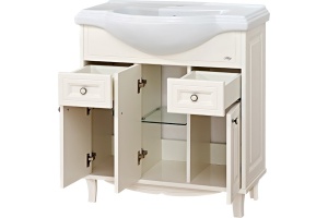 Тумба для комплекта Misty Шармель 80 светло-бежевая эмаль - 3