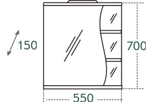 Зеркало в ванную Санта Стандарт 55 см (101009) - 3
