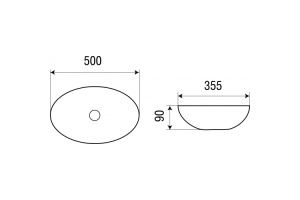Раковина накладная Weltwasser WW ELBACH 10255 50 белый (10000003857) - 2