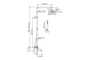 Душевая система WasserKraft 22.5 с термостатом черный матовый - 3