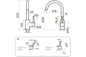 Смеситель для кухни Omoikiri Shinagawa темный шоколад (4994402) - 2