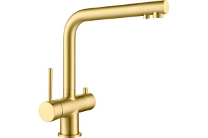 Смеситель для кухни с подключением фильтра Timo Saona 2396/17F золото матовое