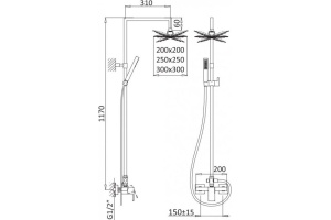 Душевая стойка Cezares Porta CD-01 - 2