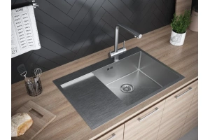 Мойка кухонная Paulmark Atlan 78 R брашированная сталь - 3