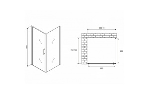 Душевой уголок Abber Sonnenstrand 90х75 хром стекло матовое - 2
