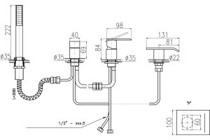 Смеситель на борт ванны Rav Slezak Loira золото - 2