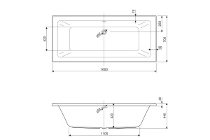 Акриловая ванна Cezares Plane mini (PLANE MINI-180-80-42) - 3