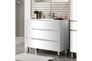 Тумба под раковину Sanvit Кубэ-3 75 белый глянец