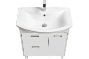 Тумба с раковиной Aquaton Бекка 70 белый - светлое дерево - 3