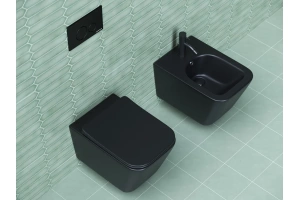 Унитаз подвесной Ceramica Nova Metric с сиденьем микролифт черный-матовый - 2