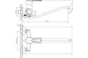 Смеситель для ванны Rossinka  хром (T40-34) - 2