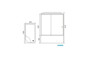 Душевая кабина Royal Bath 120х80 L профиль хром стекло матовое с гидромассажем - 3