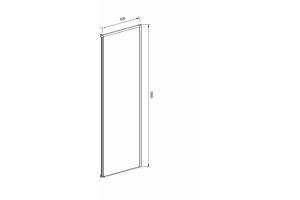 Боковая стенка Vincea Slim-N 80х195 профиль хром стекло прозрачное - 3