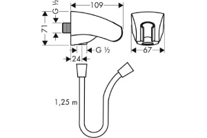 Настенный держатель Hansgrohe  (27507000) - 2