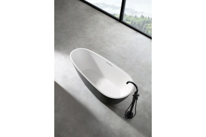 Ванна из искусственного камня ABBER Dortmund AM9911BW черно-белая матовая - 3