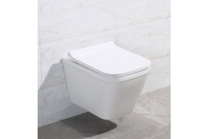 Унитаз подвесной BelBagno Dory BB522ACHR безободковый, с сиденьем микролифт BB2138SC - 2