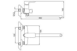 Смеситель для ванны Gappo Noar G2248 - 2