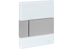 Кнопка смыва TECE Square Urinal 9242801 белое стекло, кнопка сатин - 2