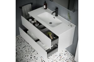 Тумба под раковину подвесная Sancos Urban 80 белая глянцевая - 3