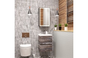 Зеркало-шкаф с подсветкой ART&MAX TECHNO AM-Tec-350-650-1D-R-DS-F-Nero