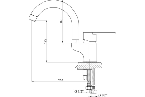 Смеситель для раковины GPD Atros хром - 2