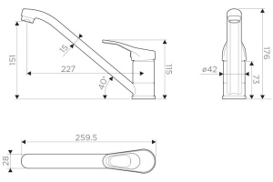 Смеситель Omoikiri Kado WH для кухонной мойки - 2