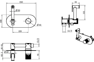 Гигиенический душ Boheme Stick white, touch chrome (127-WCR.2) - 2