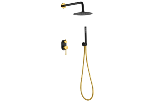 Душевой комплект Boheme Uno черный, золото (464-BG)