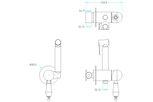 Гигиенический душ Boheme Brillante хром глянцевый с прозрачным Swarovsky - 2