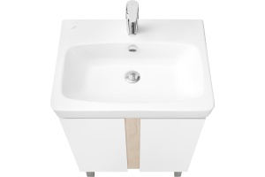 Тумба с раковиной Aquaton Кантри 60 белый-светлое дерево - 2