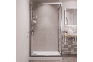 Душевой уголок STWORKI Эстерсунд 120x80 см профиль хром матовый, прозрачное стекло, прямоугольный