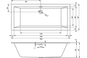 Акриловая ванна Riho Rething Cubic 180х80 - 3