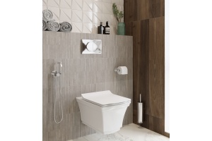 Комплект Унитаз подвесной STWORKI Хадстен SETK3304-0616-001-1-6000 с микролифтом + Система инсталляции для унитазов STWORKI 510162 с кнопкой смыва 230823 хром матовый - 2